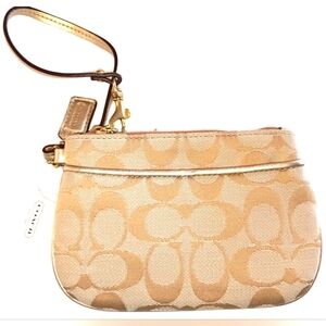 COACH Gold Signature Wristlet
